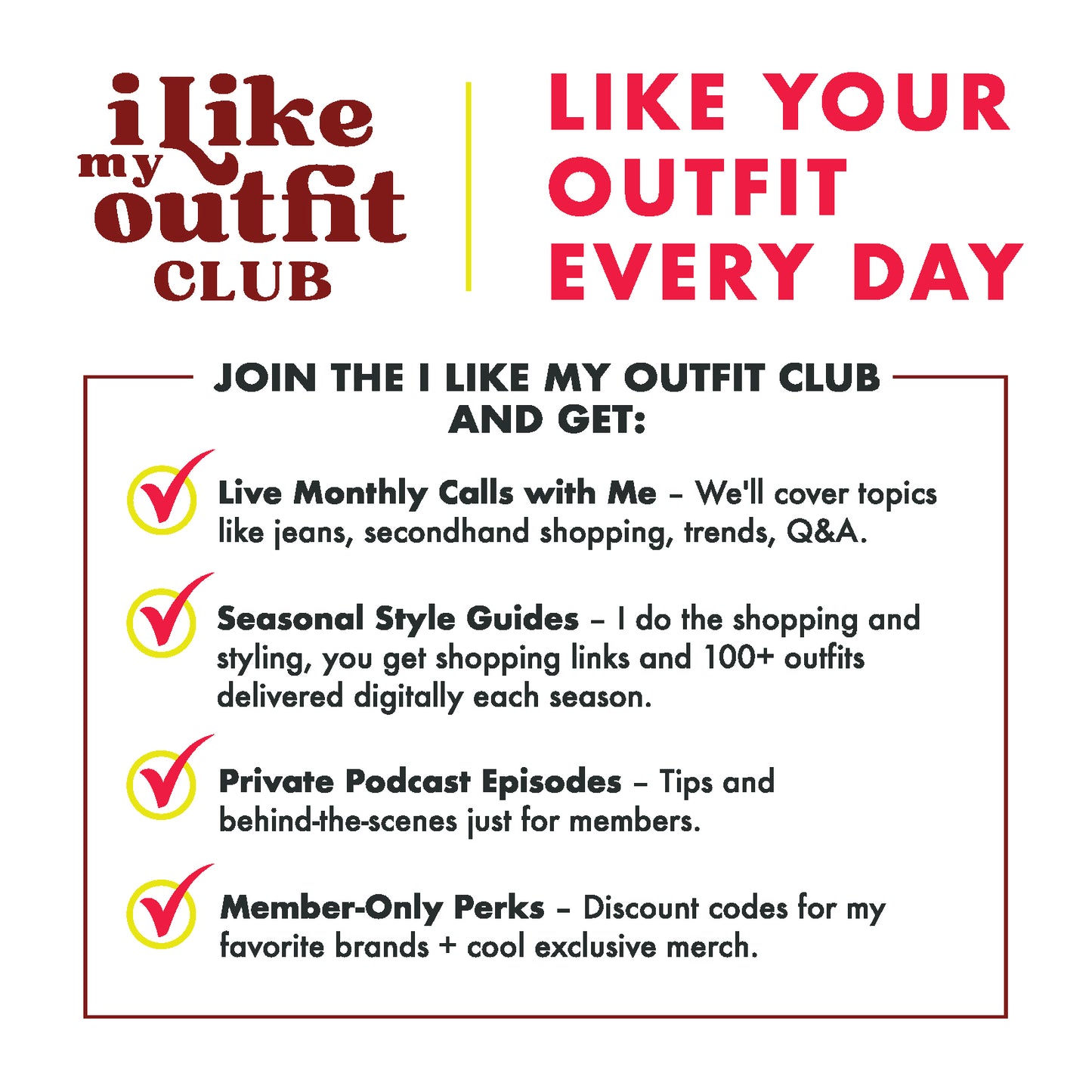 I Like My Oufit Club- Monthly Subscription