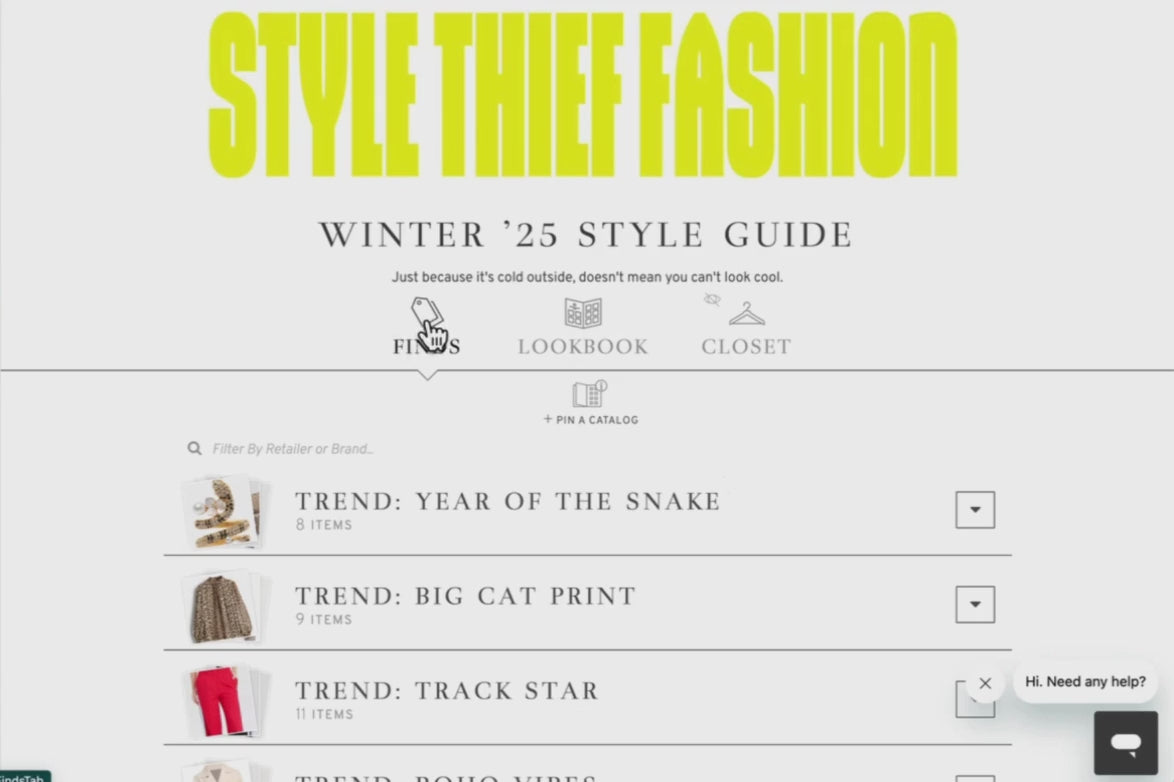 Load video: Scrolling screen record video of the different sections included every season in the style thief seasonal style guide